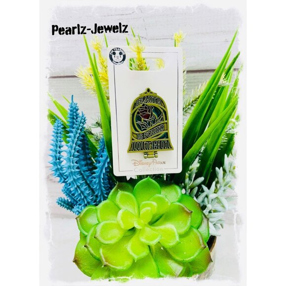 Disney Jewelry - Disney Parks Beauty Beast Beauty is Found Within Rose Mirror Enamel Trading Pin